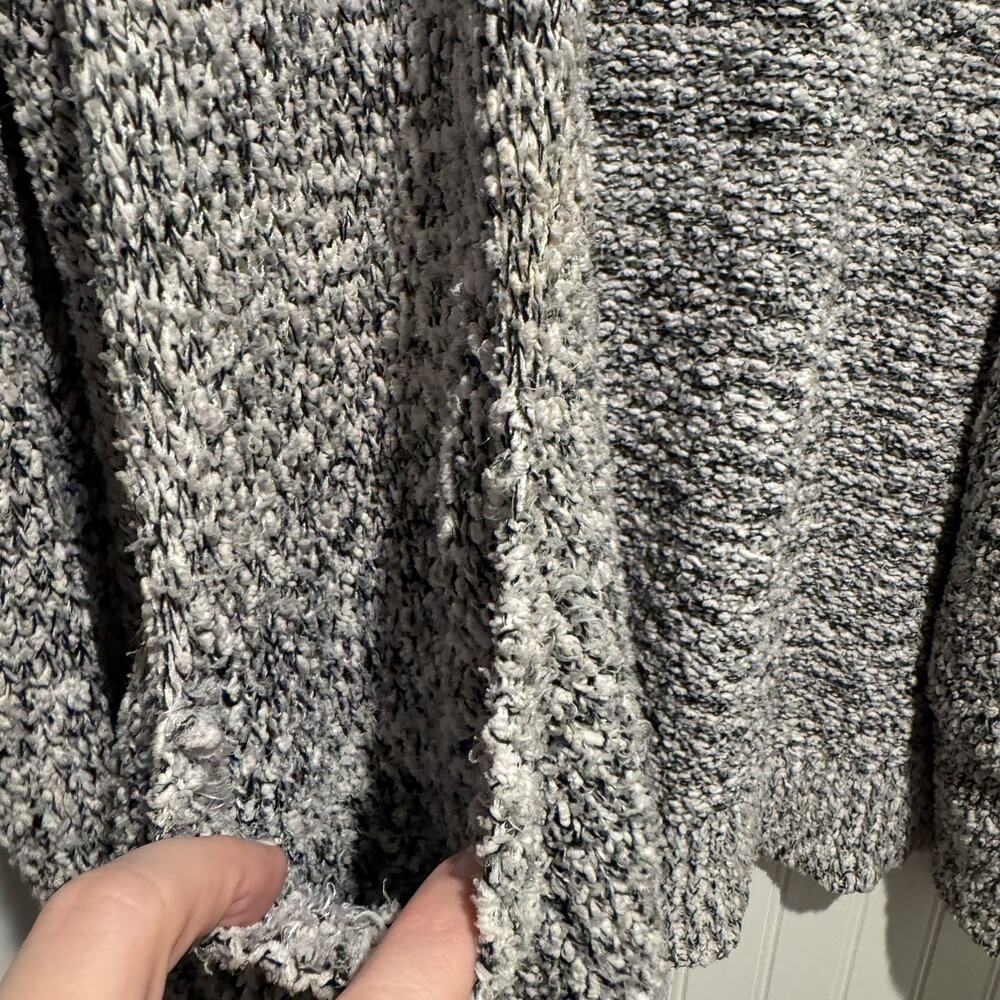 Lane Bryant Marled Knit Cardigan Sweater Black White Longline Plus Size 22/24 - Picture 3 of 5